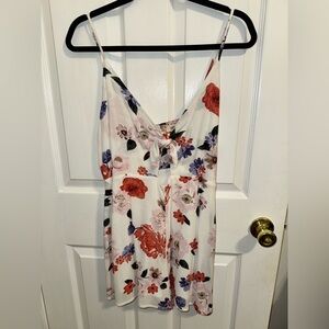 Elegant Floral Tie-Front Romper